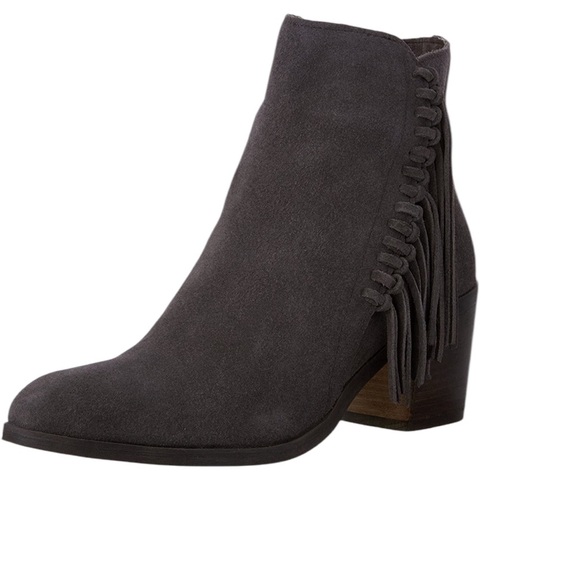 Kenneth Cole Reaction Rotini Fringe Putty Suede Women’s Booties, Size US 11 - Picture 2 of 12